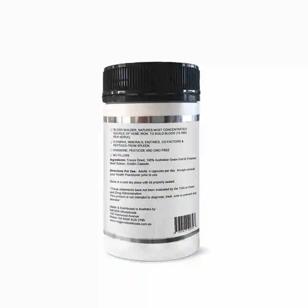 NXGEN Wholefoods, Grass Fed Beef Spleen Capsules, 160 capsules