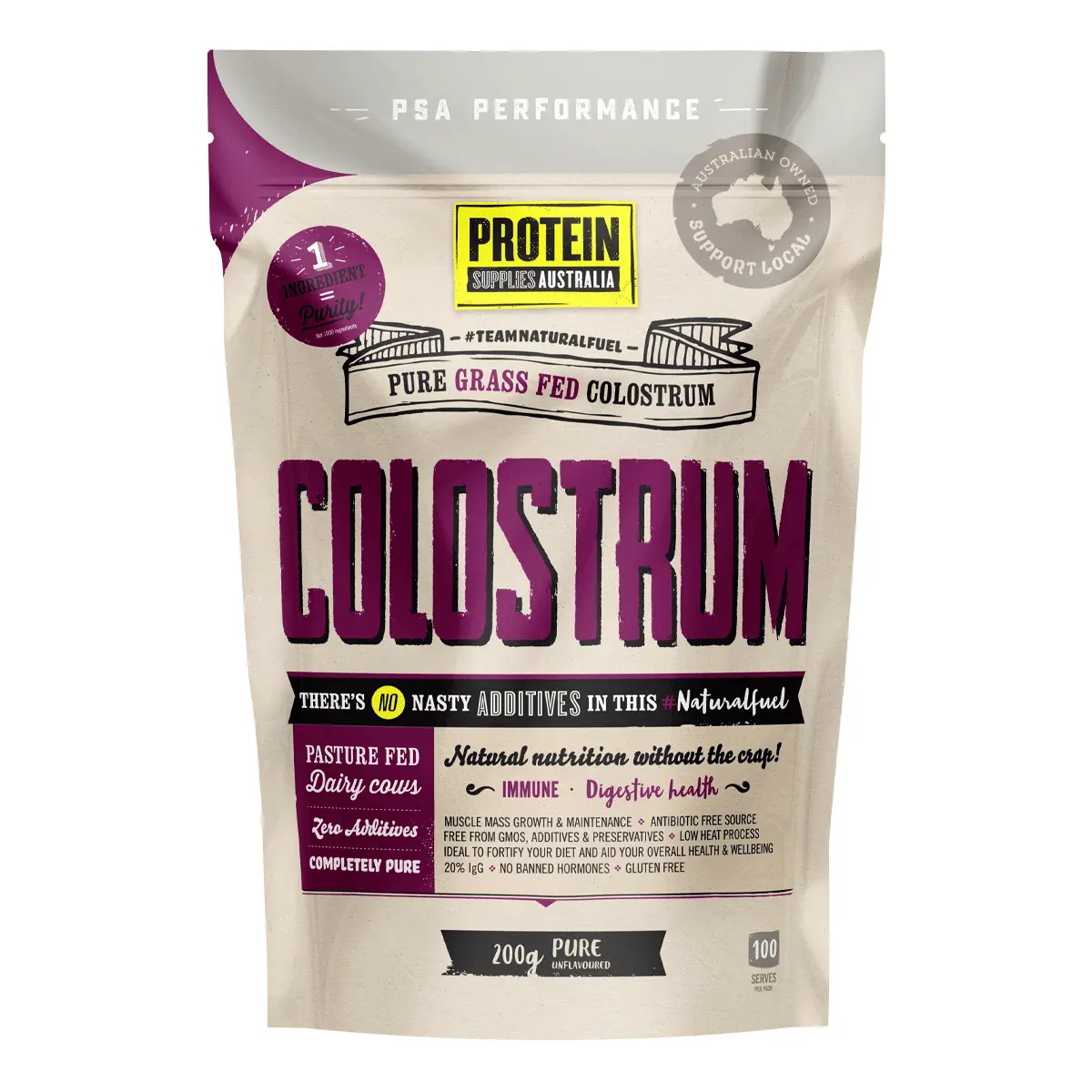 Protein Supplies Australia, Colostrum Pure, 200g