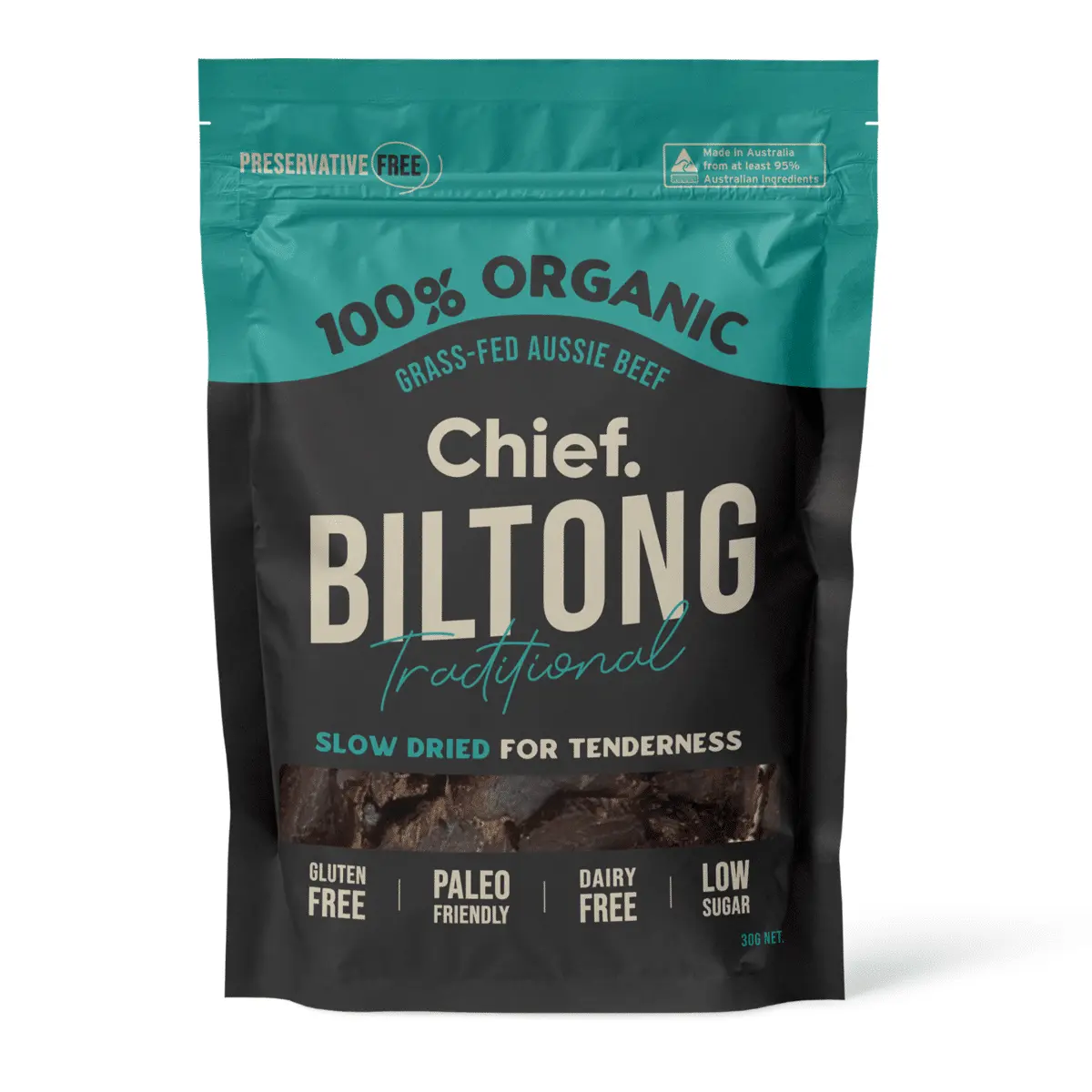 Traditional Beef Biltong, Chief. 30g
