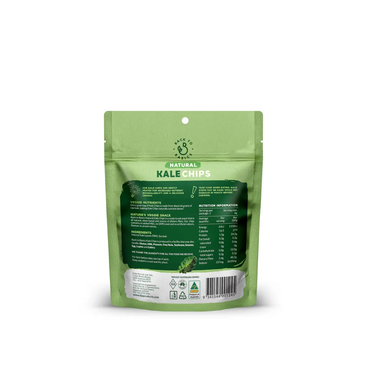 Back to Basics, Natural Kale Chips, 6g