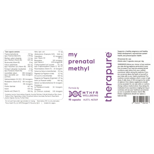 MTHFR Wellbeing, My Prenatal Methyl, 90c