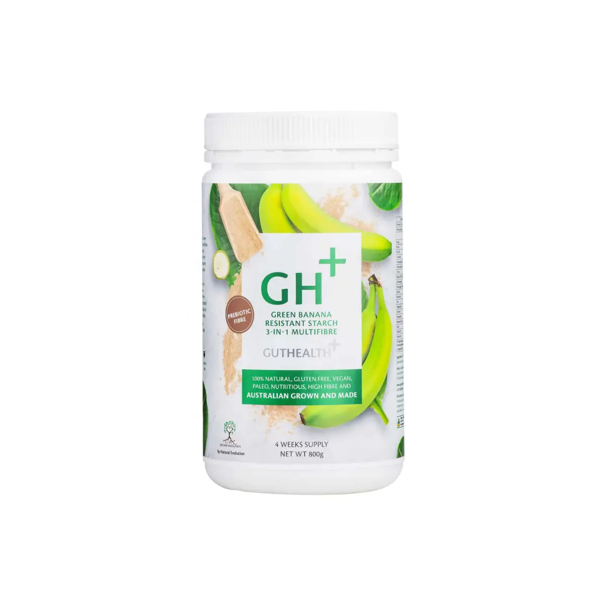 Natural Evolution, GH+ Green Banana Resistant Starch 3-in-1 Multifibre, 400g