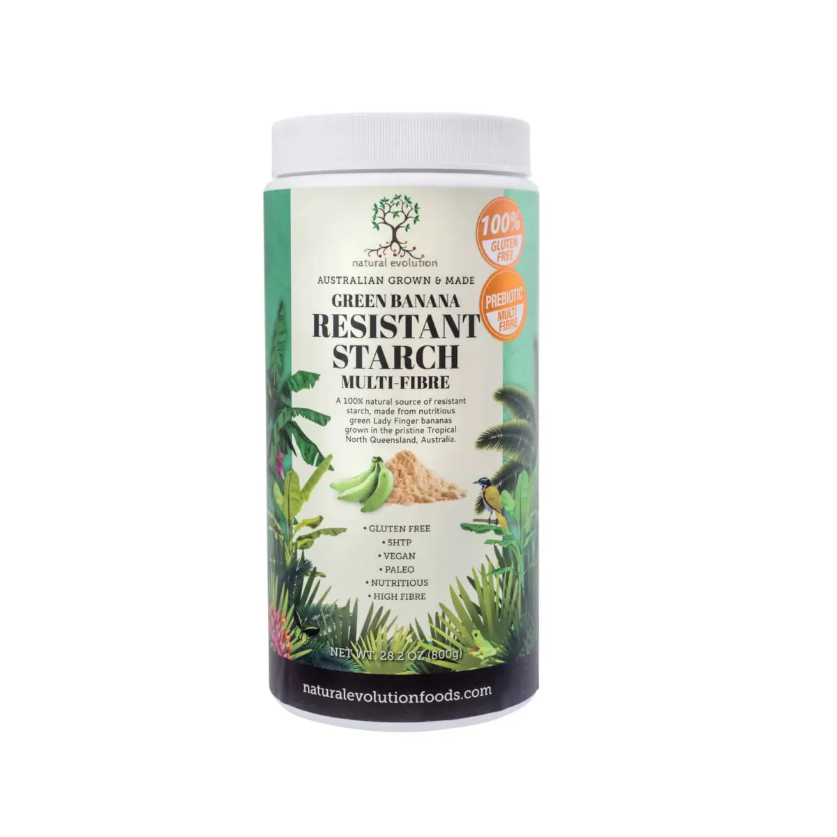 Natural Evolution, GH+ Green Banana Resistant Starch 3-in-1 Multifibre, 400g