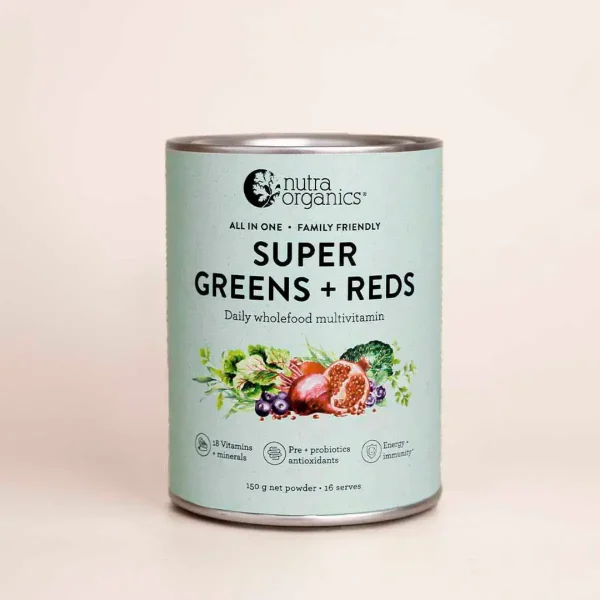 Nutra Organics, Super Greens + Reds, 150g