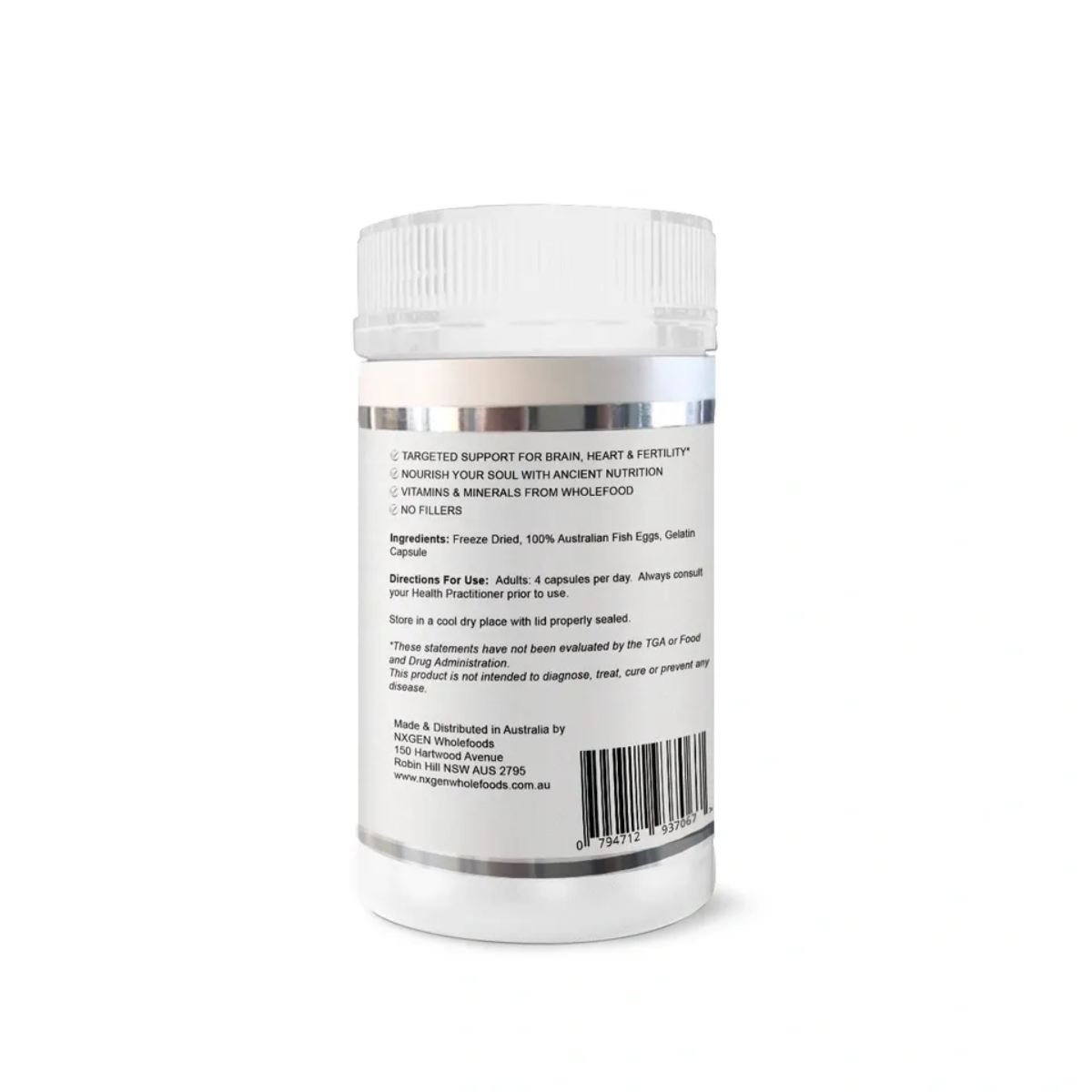 NXGEN Wholefoods, Wild Fish Eggs 500mg, 120 capsules